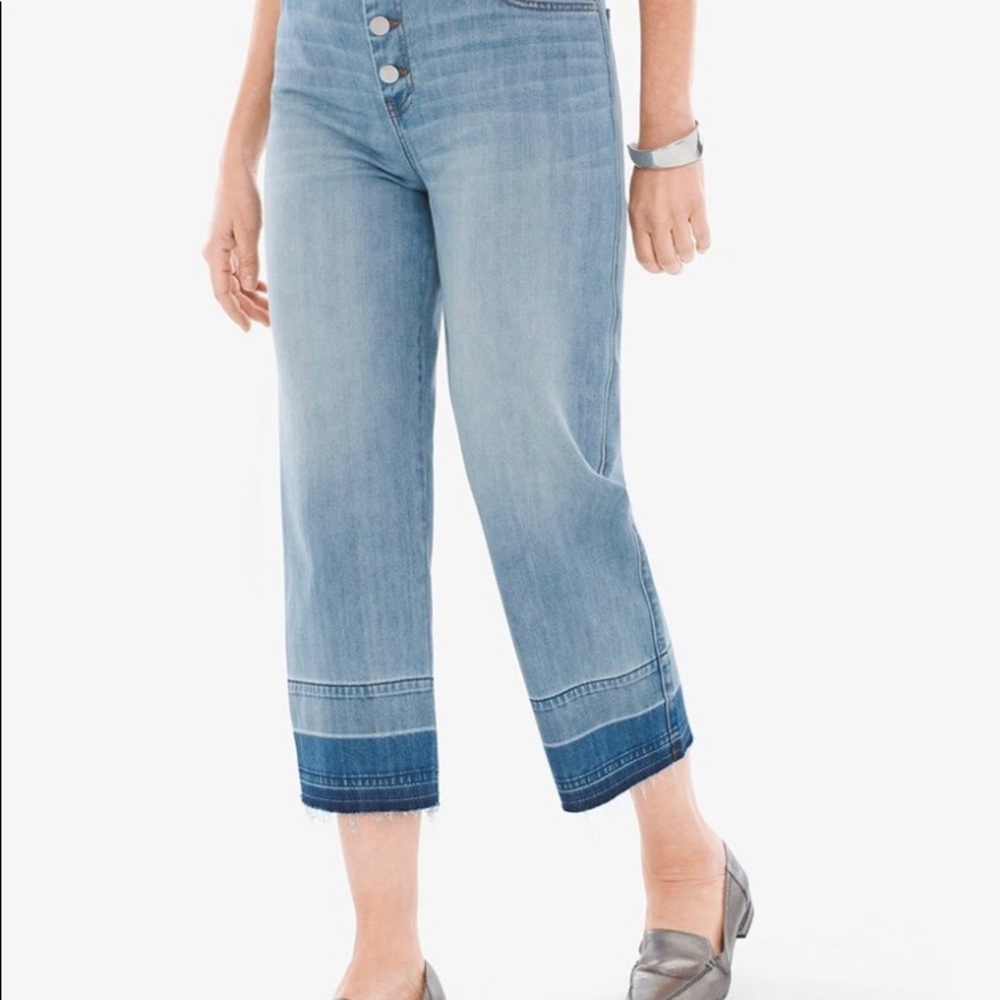 Chico’s wide leg crop jeans  sz 0